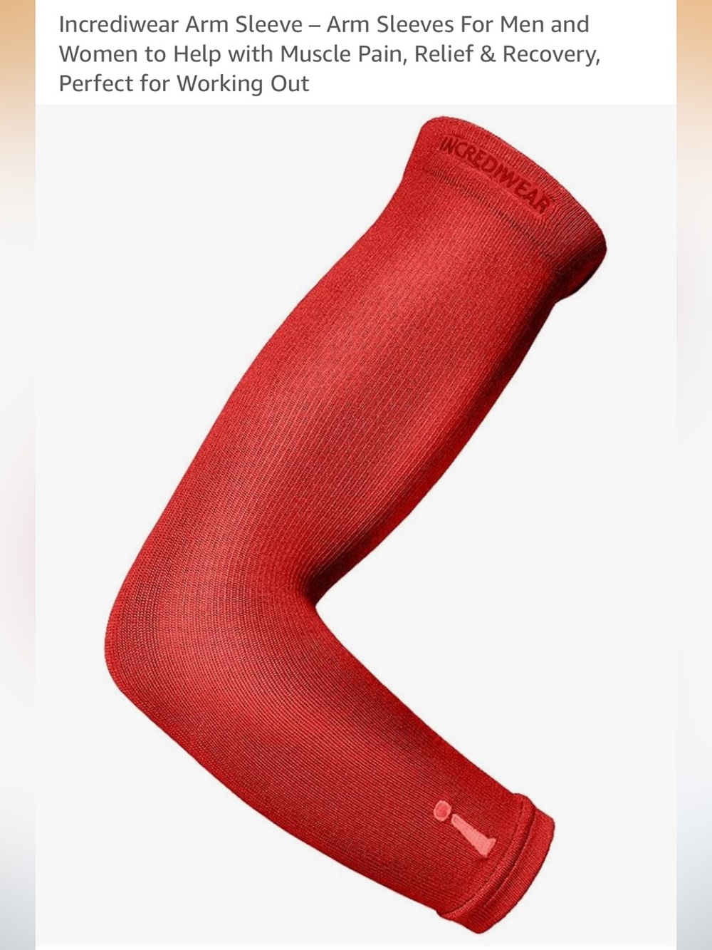 Incrediwear Active Pain Relief Arm Sleeve - Red. Size Large
